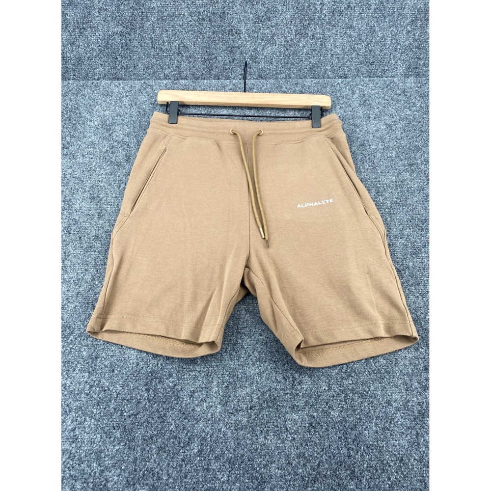 Alphalete Mens Lounge Shorts Tan Brown Athletic Gym Casual Size Medium 31 Waist